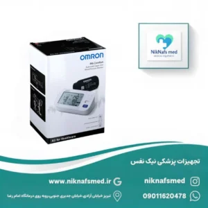 فشارسنج بازویی Omron M6 Comfort؛ با کاف فنری 360 درجه، حافظه 200 نتیجه، هشدار رنگی فشار خون نامناسب، محاسبه میانگین صبح و شب، و ۵ سال گارانتی رسمی. مناسب استفاده خانگی و حرفه‌ای.