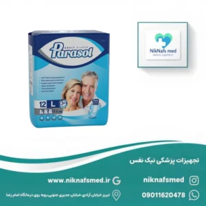 پوشک بزرگسال پاراسل سایز لارج چسبی بسته ۱۲ عددی